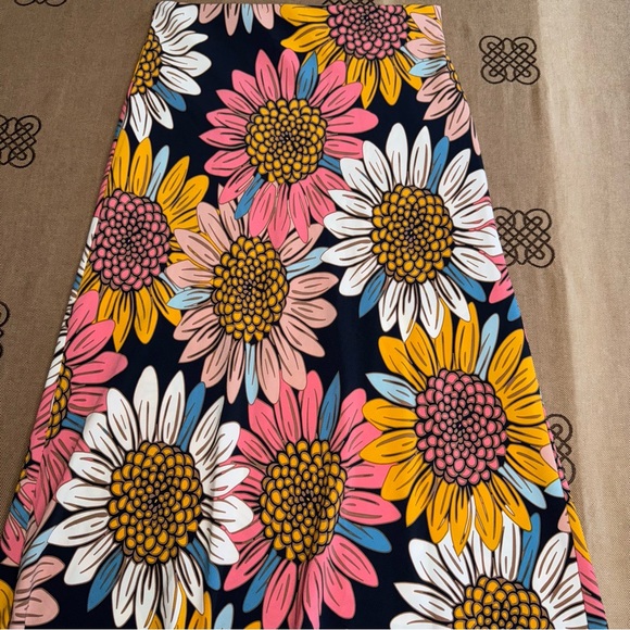 Rachel Zoe Multicolor Floral Print Elastic Waist A-Line Midi Skirt Size 2 - Picture 4 of 12